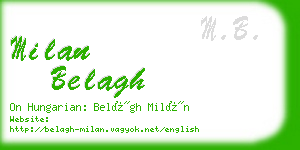 milan belagh business card